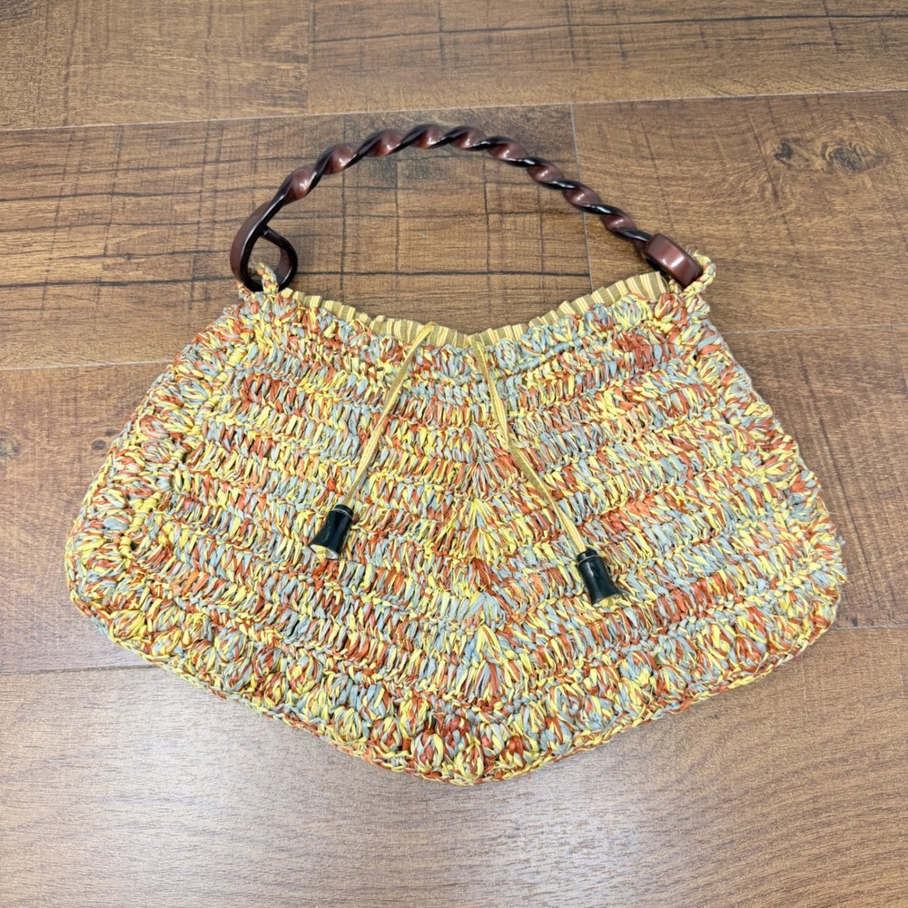 Jamin Puech Vintage Woven Raffia Top Handle Bag Boho Coastal Grandma - Picture 3 of 16